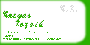 matyas kozsik business card